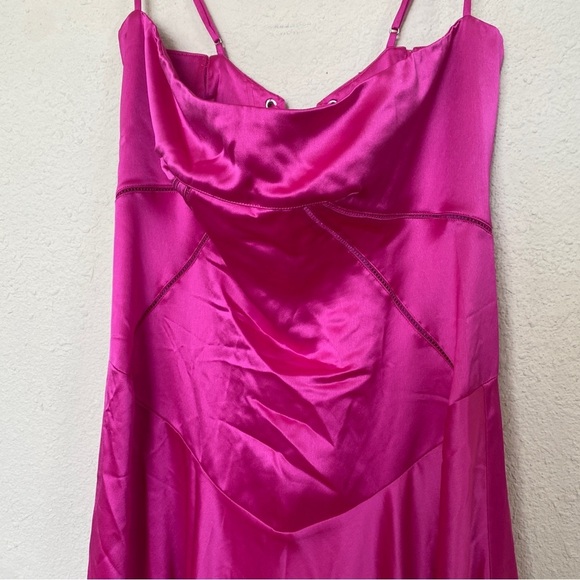HOUSE‎ OF CB 'Anabella' Fuchsia Lace Up Maxi Dress NWOT pink size L A-C - Picture 7 of 12